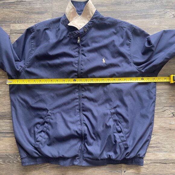 Vintage Polo Ralph Lauren Bi-Swing Bomber Jacket Full Zip Navy Blue Men XL - Picture 7 of 11